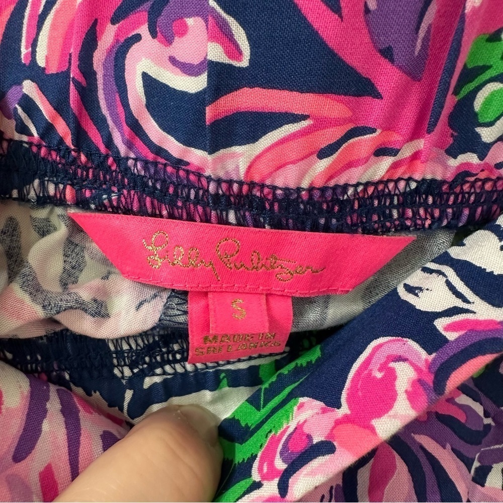 Lilly Pulitzer Bal Harbour Pala Oyster Bay Navy Ruffle Your Feathers Size Small - Picture 6 of 8